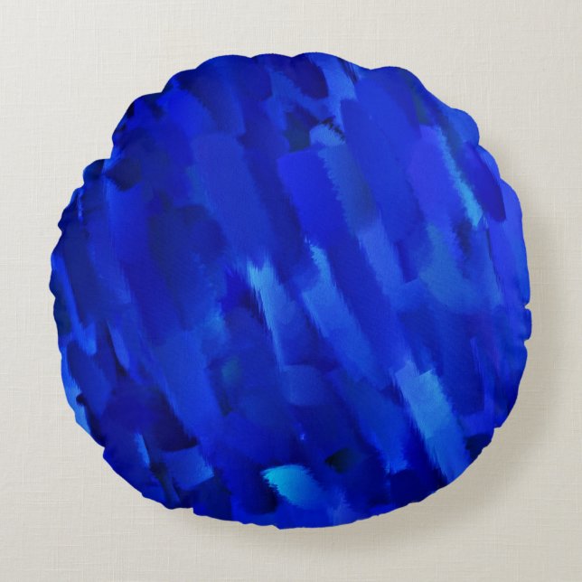 Almohada redonda de resumen azul (Anverso)