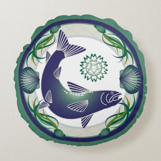 almohada redonda de salmón (Anverso)