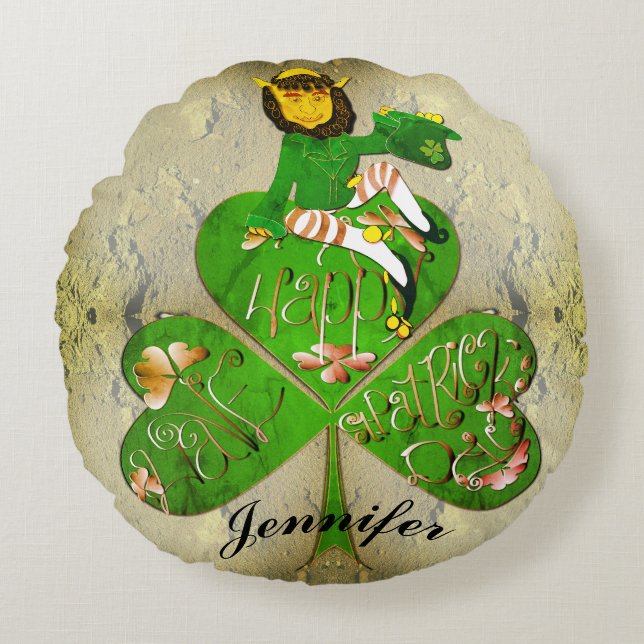 Almohada redonda de San Patricio (Anverso)