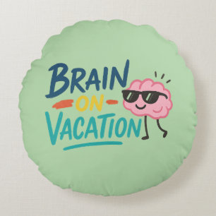 Almohada Redonda de Tirar Cerebro de Vacaciones   