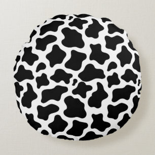 Almohada Redonda de Tirar con Estampado de Vaca