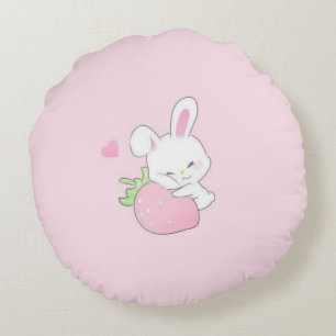 Almohada Redonda de Tirar Conejito Kawaii - Rosa P