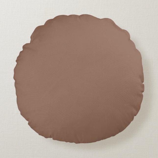 Almohada Redonda de Tirar de Taupe Cálido Sólido (Anverso)