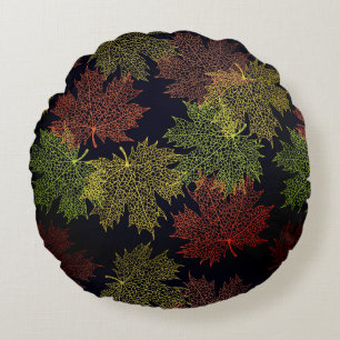 Almohada Redonda de Tirar-Hojas que Caen de Otoño