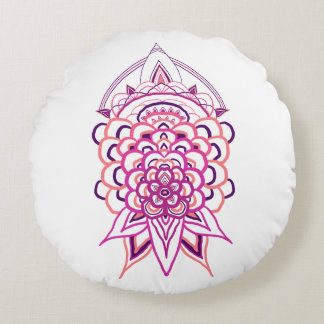 Almohada Redonda de Tirar Mandala Floral Rosa | Es