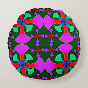 Almohada Redonda de Tirar Vibrante Diseño Digital 