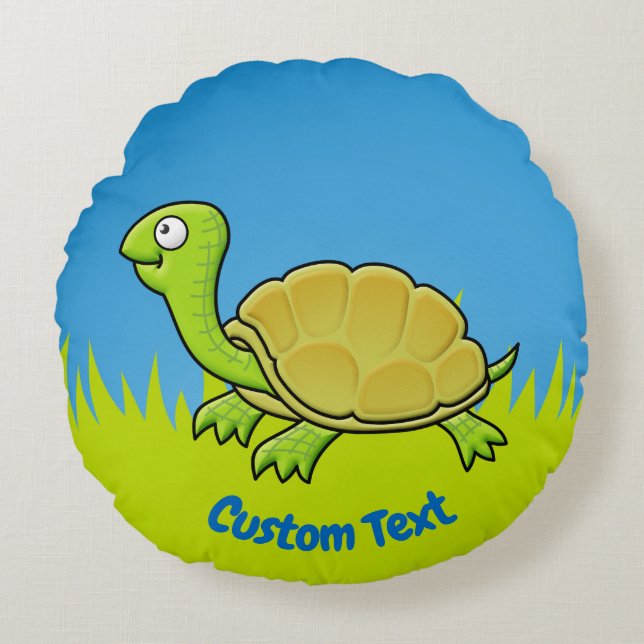 Almohada redonda de tortuga personalizado (Anverso)