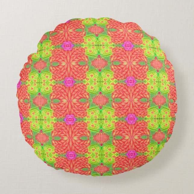 Almohada Redonda de Verano con Frutas (Anverso)