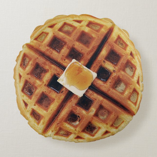 Almohada redonda de Waffle (Anverso)