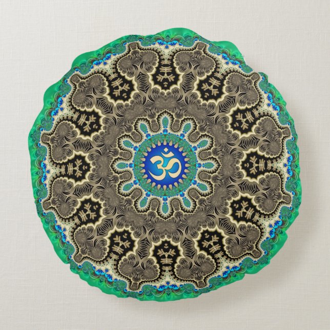 Almohada Redonda de Yoga Espiritual Bohemio Fracta (Reverso)