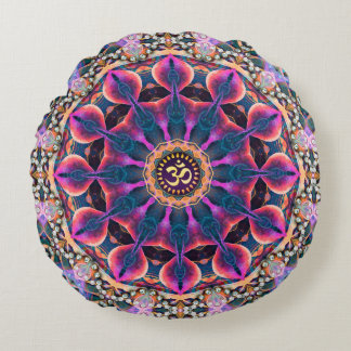 Almohada redonda de yoga OM mándala mágico bohemio