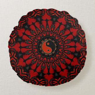 Almohada Redonda Deep Red Balance (Yin Yang)