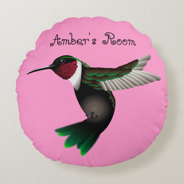 Almohada redonda del acento del colibrí (Anverso)