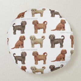 Almohada redonda del AMOR de LABRADOODLE