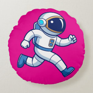 Almohada Redonda del Astronauta Corriendo