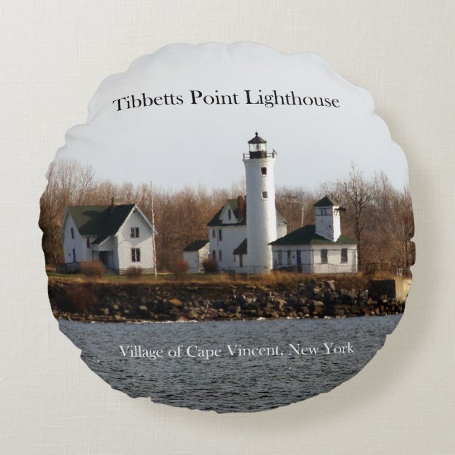almohada redonda del faro de Tibbetts Point (Anverso)