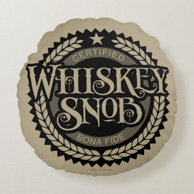 Almohada redonda del Snob Whiskey (Anverso)
