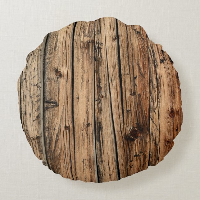 Almohada redonda del viejo de roble de madera (Reverso)