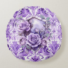 Almohada redonda delicada púrpura escudo de fe