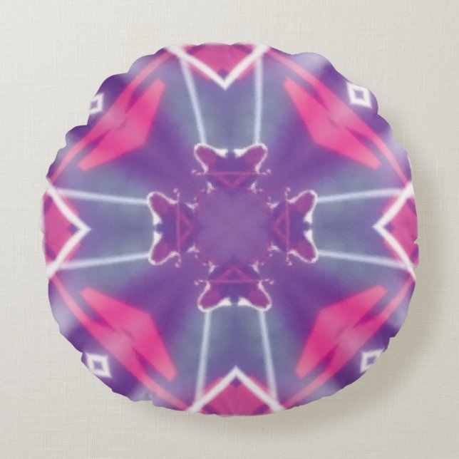 Almohada redonda diseñada por la Cruz Blanca Azul  (Anverso)