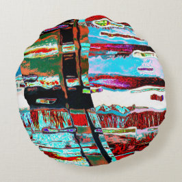 Almohada Redonda – Diseño Abstracto Colapso Reflex