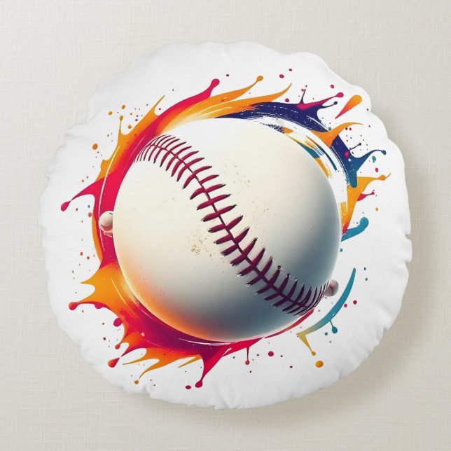 Almohada redonda - Diseño BaseBall (Anverso)
