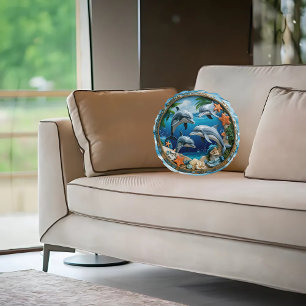 Almohada Redonda Dolphins Ocean Whirl