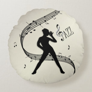 Almohada redonda dorada de danza de jazz