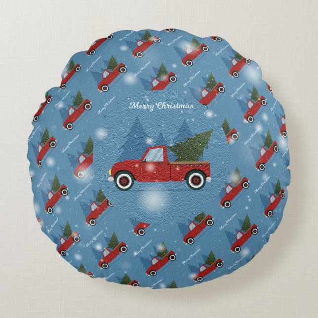 Almohada redonda elegante del árbol de Navidad (Anverso)