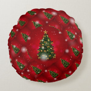 Almohada redonda elegante del árbol de Navidad