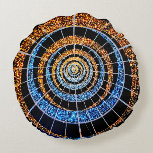 Almohada Redonda en Espiral de Luces Brillantes