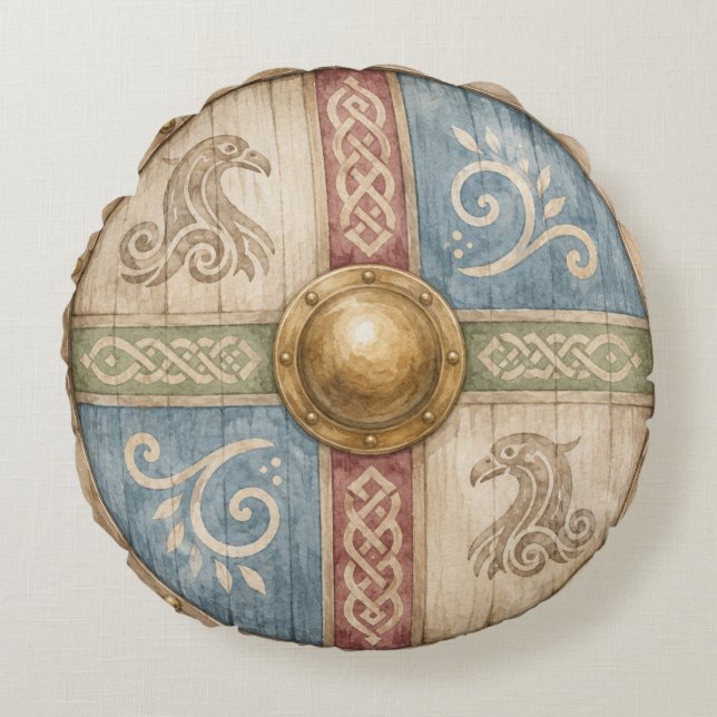 Almohada redonda escudo vikingo (Anverso)