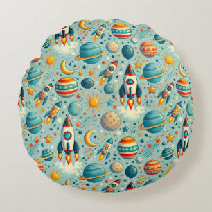 Almohada Redonda Espacial Decoración para Habitaci