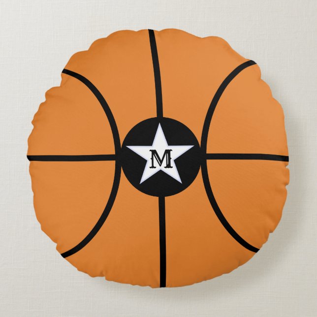 Almohada Redonda Estrella de Baloncesto (Anverso)