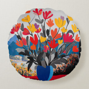 Almohada redonda floral estilo Matisse - Arte mode