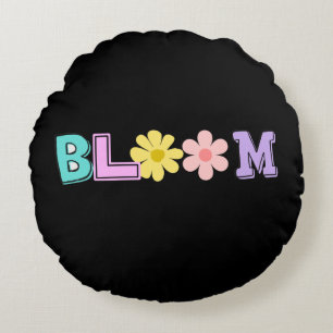 Almohada Redonda Floral Retro Pastel Bloom