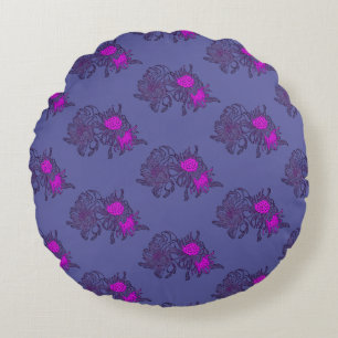Almohada Redonda Floral Violeta Purpura