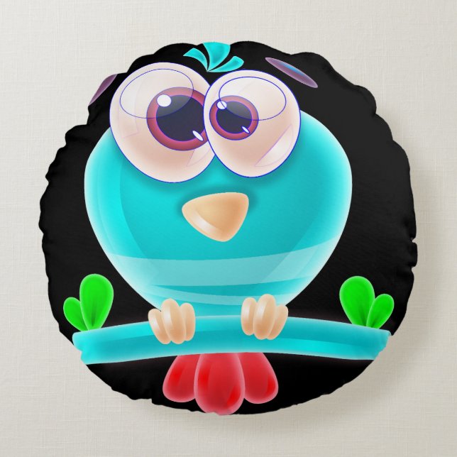Almohada Redonda Funky Birdie (Anverso)