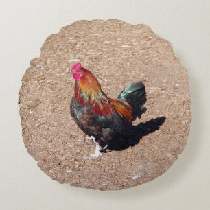Almohada redonda Gallo de oro Cockerel