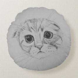 Almohada Redonda Gatito Fold Escocés