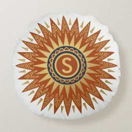 Almohada Redonda Geométrica Afrohemiana Personaliz
