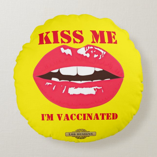 almohada redonda "KISS ME" (Anverso)
