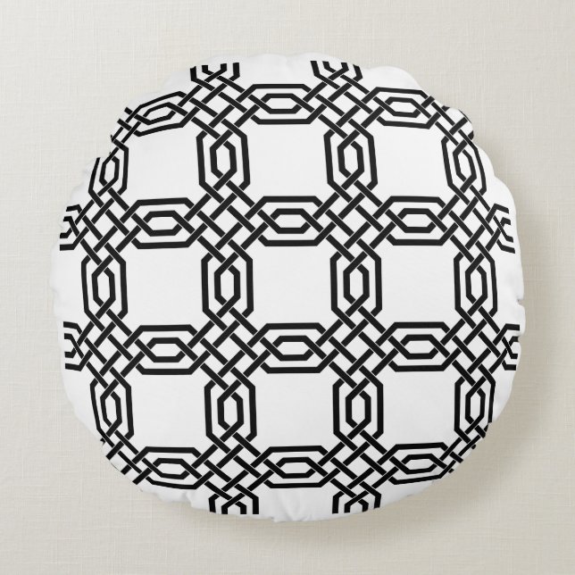 Almohada Redonda Laberinto Entretejido Hipnótico (Anverso)