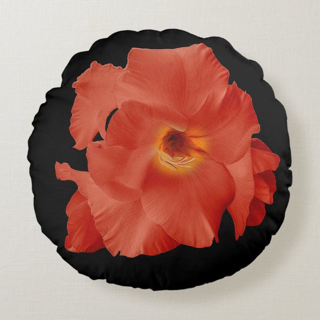 Almohada redonda Liliar Rojo Amarillo (Anverso)