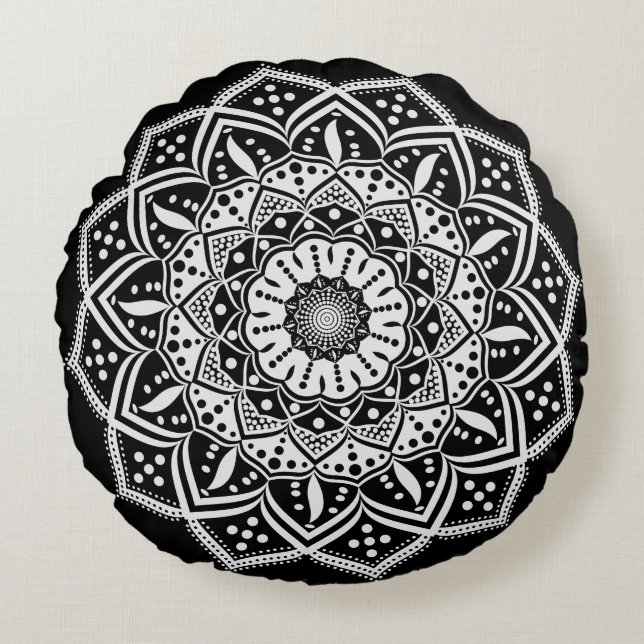 Almohada Redonda Mandala (Anverso)
