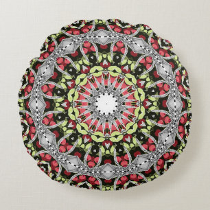 Almohada redonda Mandala patrón kaleidoscopo