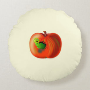 Almohada Redonda Manzana con Gusano