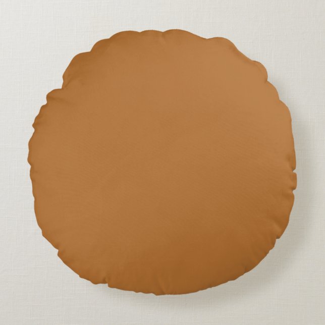 Almohada Redonda Marrón Cobre (Anverso)