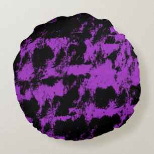 Almohada Redonda Morada Negra