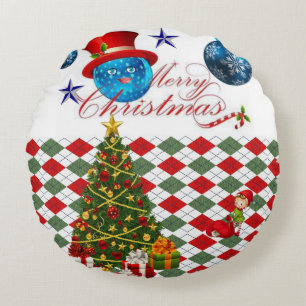 Almohada Redonda Navidad, Feliz Navidad